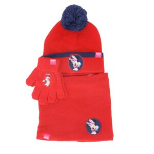 Minnie Mouse Hat, Snood and Gloves - Pink / Red - Image 3