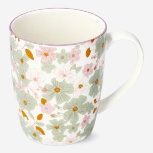 Mug with flowers - 330 ml - Image 1