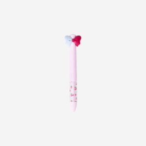Multi coloured ballpoint pen with bow topper