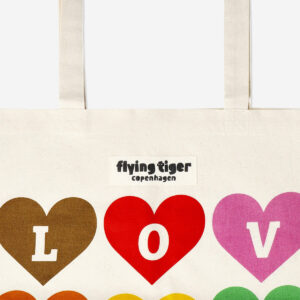 Multi coloured hearts tote bag - Image 3