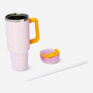 Multi coloured tumbler with lid and straw - 1.2 L - Image 3