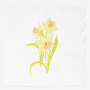 Napkin with daffodils - 16 pcs - Image 1