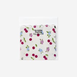 Napkins with flowers and cherries - 16 pcs