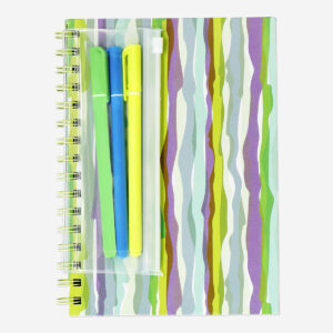 Notebook with black pages and gel ink pens - A5 - Image 1