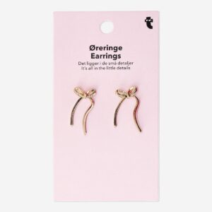 Oversized gold bow earrings - 2 pcs - Image 2