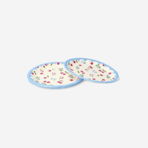 Paper plate with cherries and flowers - 8 pcs - Image 3