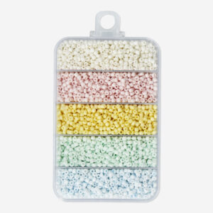 Pastel coloured glass beads mix