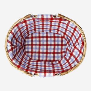 Picnic basket with checkered fabric - Image 2