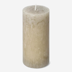 Brown Rustic Pillar Candle - 12 cm - Image 2