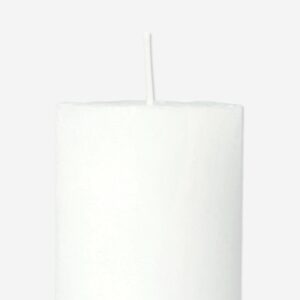 White Rustic Pillar Candle - 12 cm - Image 3