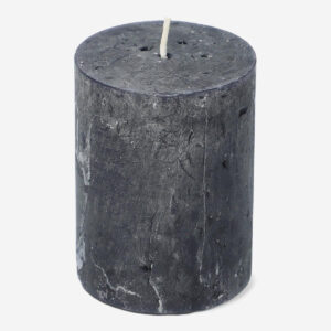 Black Rustic Pillar Candle - 8 cm - Image 2