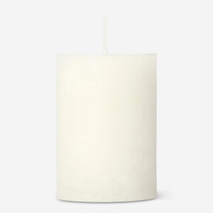 Ivory White Rustic Pillar Candle - 8 cm - Image 1