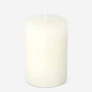 Ivory White Rustic Pillar Candle - 8 cm - Image 2