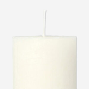 Ivory White Rustic Pillar Candle - 8 cm - Image 3