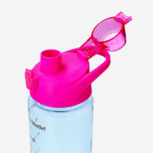 Pink and blue drinking bottle with text - 1 L - Image 2