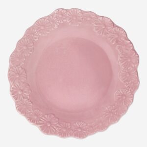 Pink plate with embossed flowers - Image 2