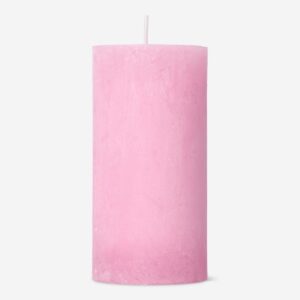 Pink Rustic Pillar Candle - 12 cm - Image 2