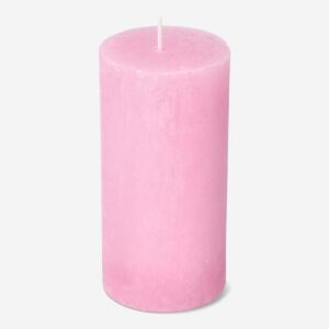 Pink Rustic Pillar Candle - 12 cm - Image 1