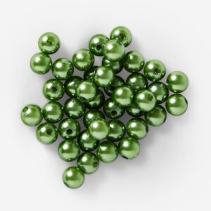 Green plastic beads for crafting - 40g pack - Image 1