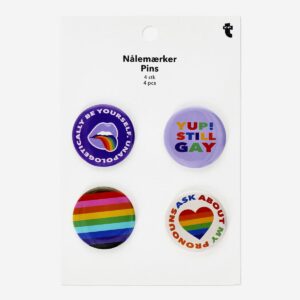 Multi coloured pin brooches - 4 pcs - Image 3