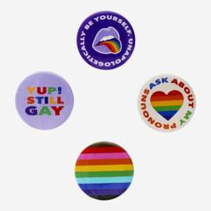 Multi coloured pin brooches - 4 pcs