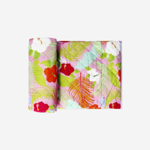 Quilted blanket with tropical print - 130 x 170 cm - Image 3