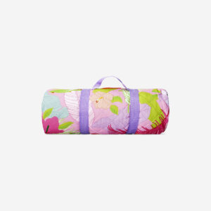 Quilted blanket with tropical print - 130 x 170 cm