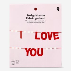 Red felt garland with text - 300 cm - Image 1