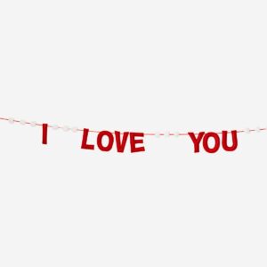 Red felt garland with text - 300 cm - Image 2