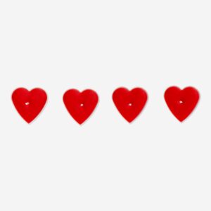 Red heart shaped pillar candles - 4 pcs - Image 2