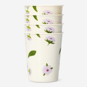 Reusable cups with cherry blossoms - 4 pcs - Image 1