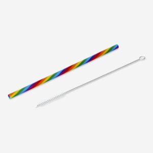 Rainbow straws with cleaning brush - 8 pcs - Image 3