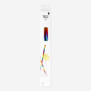 Rainbow straws with cleaning brush - 8 pcs