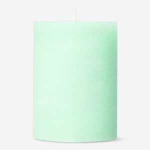 Rustic green pillar candle - 8 cm - Image 2