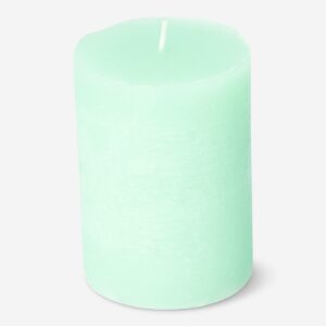 Rustic green pillar candle - 8 cm - Image 1
