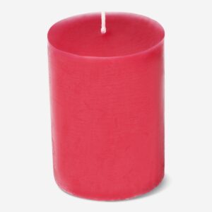 Rustic red pillar candle - 8 cm - Image 1