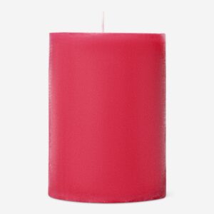 Rustic red pillar candle - 8 cm - Image 2