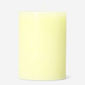 Rustic yellow pillar candle - 8 cm - Image 2