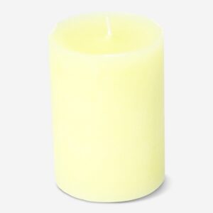 Rustic yellow pillar candle - 8 cm - Image 1