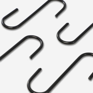 Black Metal S-Hooks - 4 pcs - Image 2