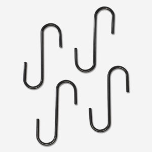 Black Metal S-Hooks - 4 pcs - Image 1