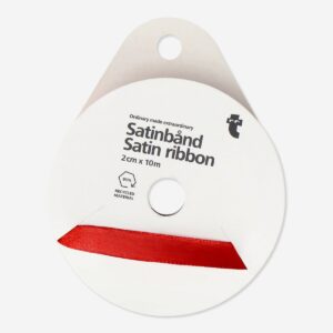 Red satin ribbon - 10 m - Image 3