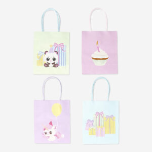 Set of gift bags with birthday print - 4 pcs