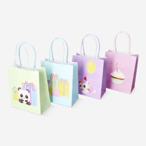 Set of gift bags with birthday print - 4 pcs - Image 2