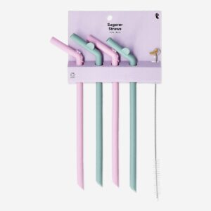 Silicone straws - 4 pcs - Image 1