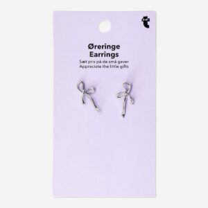 Silver bow earrings - 2 pcs - Image 3
