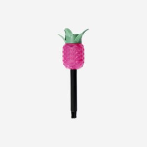 Solar lamp with pink pineapple topper