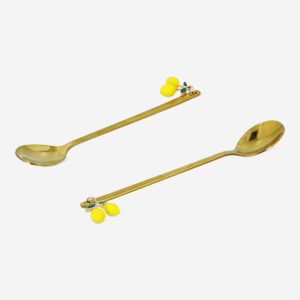 Gold spoons with lemons - 2 pcs - Image 3