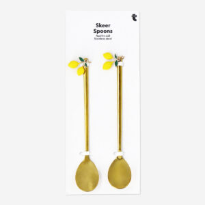 Gold spoons with lemons - 2 pcs - Image 1