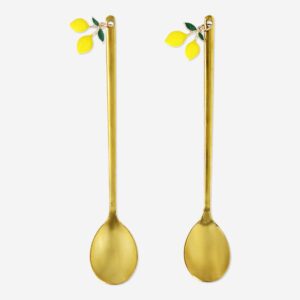 Gold spoons with lemons - 2 pcs - Image 2
